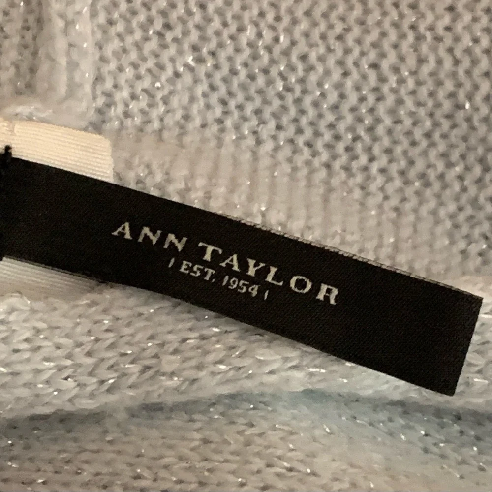 ANN TAYLOR Scarf Light Blue Infinity Metallic Shimmer
